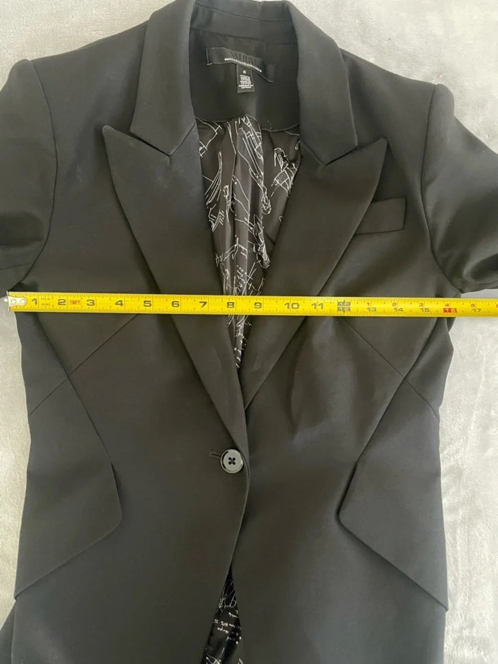 WHBM Editor Black Blazer Structured One-Button Size 0 - Picture 5 of 11